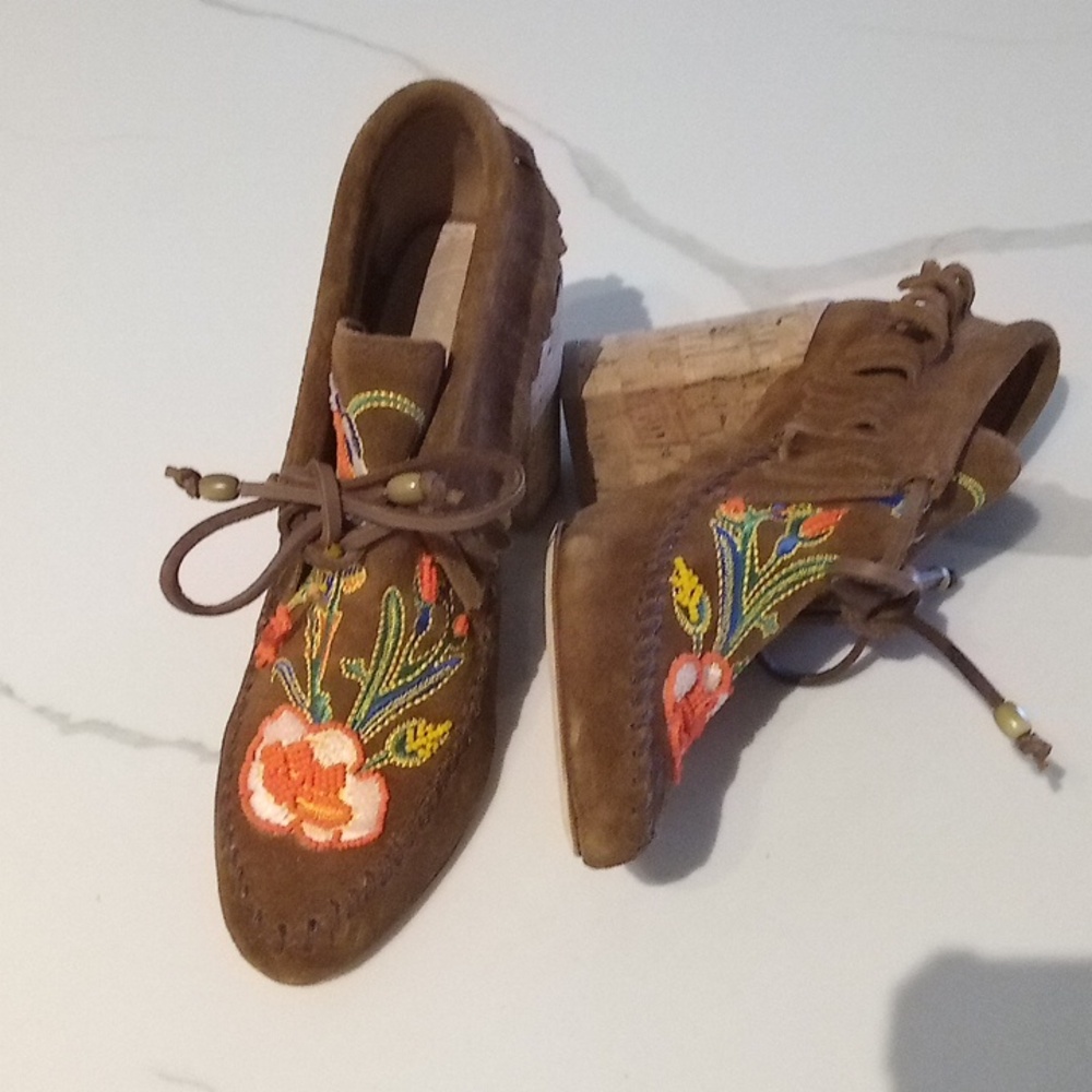 New Fringe Bootie Sz 5 Without Box Bohemian Vibe Colorful - Picture 5 of 15